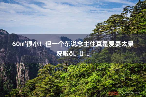 60㎡很小！但一个东说念主住真是爱妻太景况啦😝